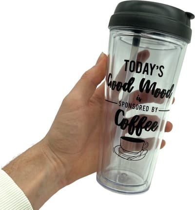 Power Escorts Herbruikbare Sport Beker 500ml Hard Plastic Today's Good Mood Sponsored By Cofee 1 Stuk