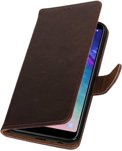 Mocca Pull-up Booktype Hoesje voor Samsung Galaxy A6 Plus 2018