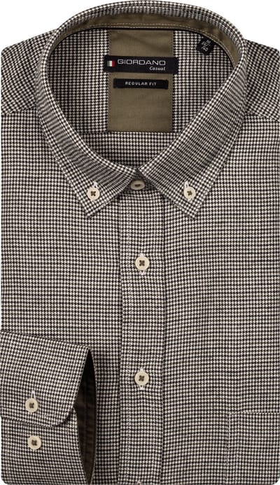 Giordano – Ivy – Heren – Overhemd – Pied-de-Poule – Groen – 527310-70