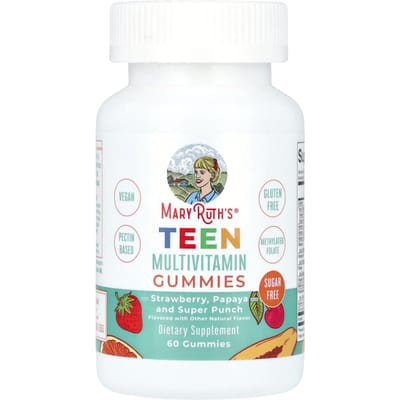MaryRuth's, Jeugd Multivitamine Gummies, Suikervrij, Aardbei, Papaja en Super Punch Smaken, 60 Gummies