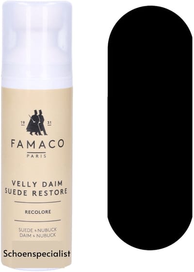 Famaco Velly Daim Flacon - Suede depper - 300 Black / Noir - 75ml