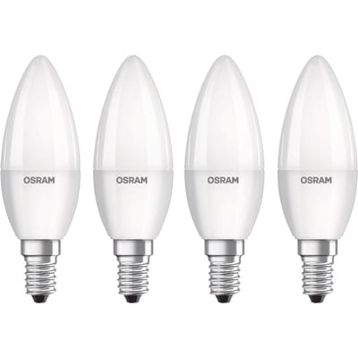OSRAM 4058075819610 LED-lamp Energielabel F (A - G) E14 Kaars 5 W = 40 W Koudwit (Ø x l) 37 mm x 108 mm 4 stuk(s)