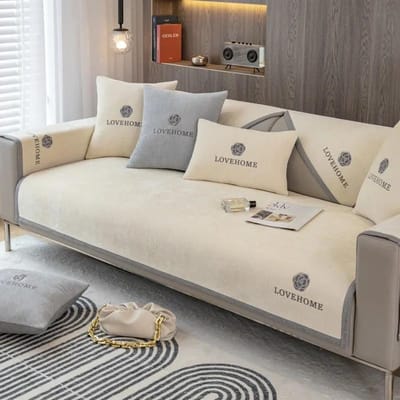 Housse de canapé en chenille Universelle Antidérapante Coussin de canapé pour salon Combinaison Serviette de canapé Fleurs nordiques Protecteur de meubles 30x50 pillowcase 1pc gray