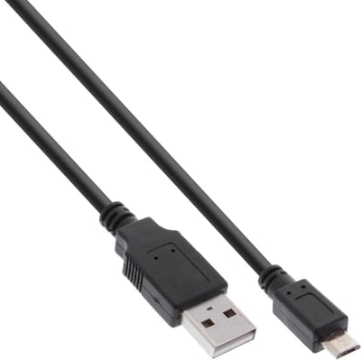USB Micro B naar USB-A snellaadkabel - USB2.0 - tot 3A / zwart - 0,50 meter