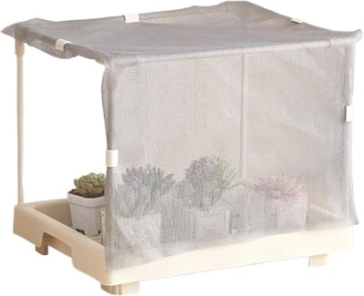 Kleine plantenkas - Mini kas - Planten beschermen - Stevige slangstructuur - 35 x 27 x 7 cm - Wit