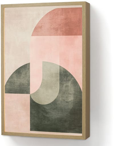 Wandlamp 40x60 cm - Oplaadbaar - Cirkel - Abstract - Roze - Wandlampen binnen woonkamer - Slaapkamer lamp - Decoratieve nachtlamp - Vloerlamp draadloos