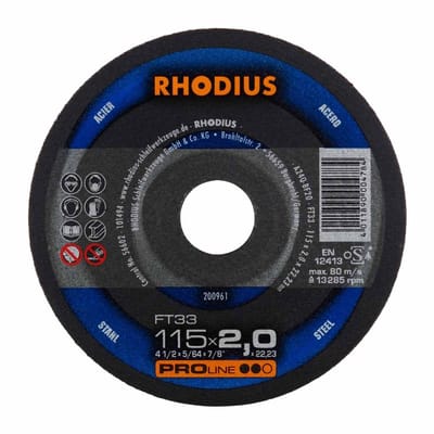 Rhodius - Doorslijpschijf voor metaal - Pro - 115 x 2,0 x 22,23 mm - FT33