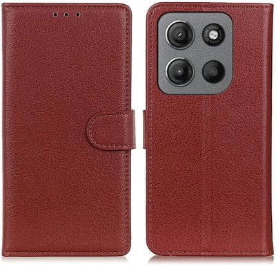 Coverup Hoesje - Geschikt voor Motorola Moto G15 / G17 (Power) Hoesje - Coverup Book Case - Bruin