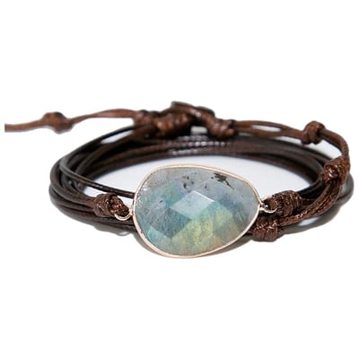 Sorprese armband - Nature - armband heren - wikkelarmband - leer - cadeau - Model G
