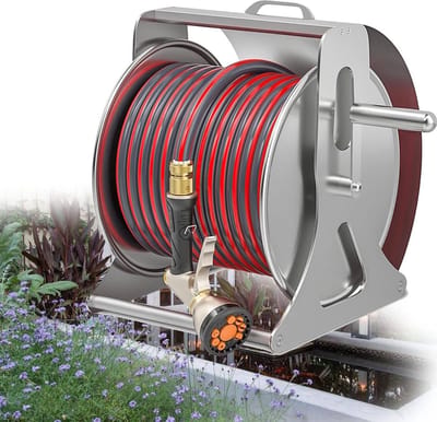 Slanghaspel - Waterhaspel - Tuin Bewateren - Intrekbaar Ontwerp - 40m Slang - Zwart