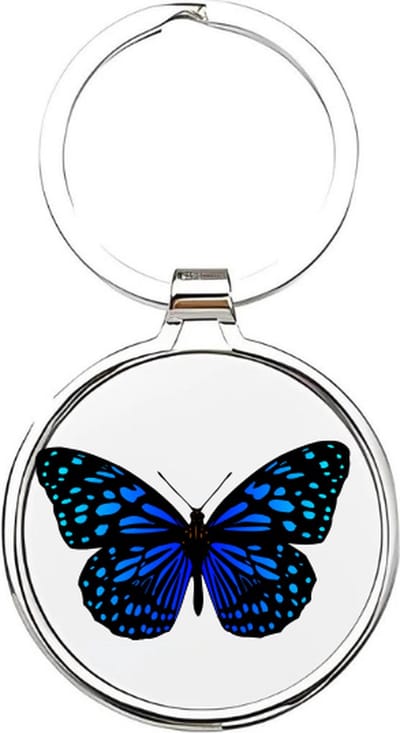 Akyol - Vlinder Sleutelhanger - vlinder - Dierenliefhebbers - Blauwe vlinder - butterfly - insect - teken van vrijheid - vliegend insect - vlinders - tuindieren - kapel - cadeau voor je vriendin - 4 x 7,5 CM