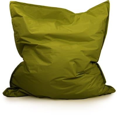 Drop & Sit - groot formaat zitzak/zitkussen - robuust nylon - olijfgroen - 130 X 150 cm - voor binnen en buiten