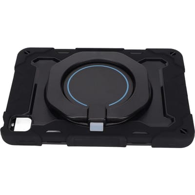 IOS Tablet Hoes 11in 3 Laags Schokbestendig Slanke Tab Hoes met 360 Draaibare Standaard Schouderriem zwart