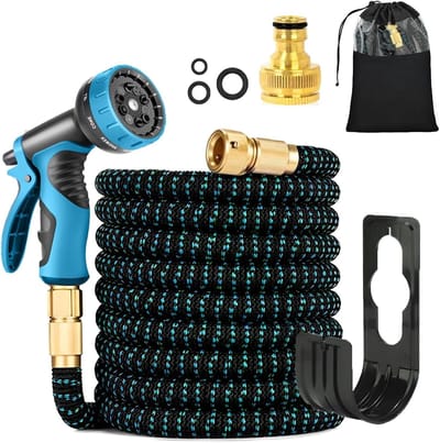 Thijox - Flexibele Tuinslang 75FT met Hogedrukspuitpistool - Tuinaccessoire voor Besproeien, Reinigen, en Verzorging - Perfect voor Tuin, Terras, en C
