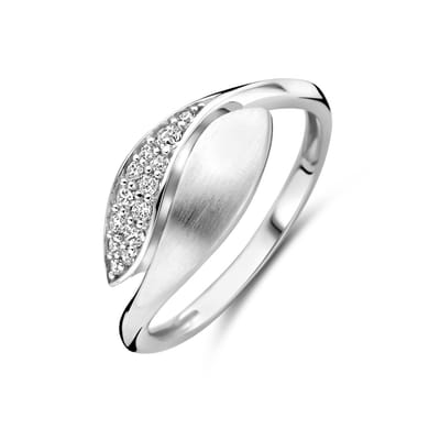 Gerhodineerd Zilver Ring Met Zirkonia Poli/Mat 8,5 Mm 1339823
