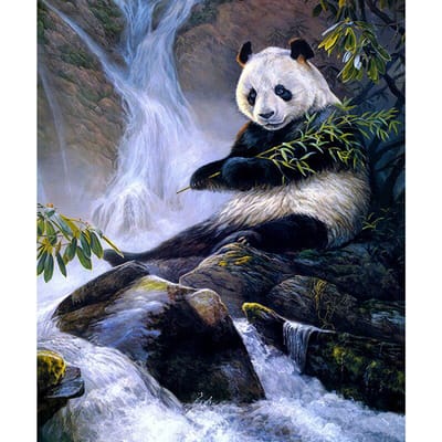 Diamant schilderij kruissteek dier Panda volledige ronde diamant borduurwerk diamant mozaïek Home decor 20X30CM white