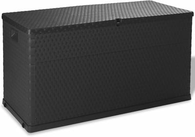 Opbergbox - Kussenbox tuin - Buiten opbergen - Rotan look - 420 liter - Antraciet