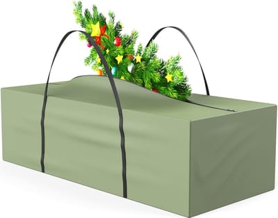 Cushion Bag, Garden Cushion Cover, Waterproof, UV Resistant, Durable, Tear Resistant, Oxford Fabric Storage Bag for Christmas Tree Cushion, 173 x 76 x 51 cm, Green