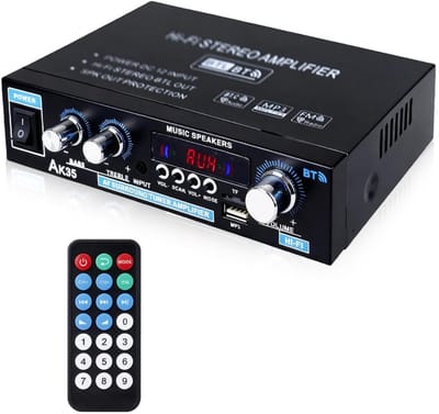 MRKK® Audioversterker – Stereo Versterker Met Bluetooth – Audio Amplifier Met Karaoke Portals – Led Display - Veelzijdig