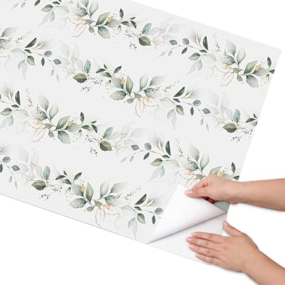 Coloray Meubel Wrap Folie - Groente Meubelfolie - 75x150 cm - Meubelfolie Zelfklevend Plantmotief - Wrapfolie Keuken - Waterverf Meubelfolie - Decoratiefolie - Tafeldecoratie - Bloemen en planten