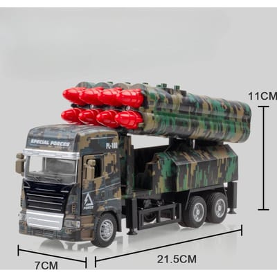 Modèle de Voiture Jouet Lance-roquettes Missile 1/32 Corps en Métal Portes en Caoutchouc Ouvertes Véhicule Militaire en Alliage Modèles Ornements Cadeaux Pour Garçons gray