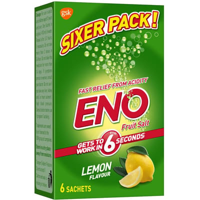 Eno Citroen Spijsverterings Fruitzout Multipack Pak Van 1X 6 Zakjes Voor Snelle Verlichting Van Brandend Maagzuur Opgeblazenheid Hartbranden Indigestie Ongemak green