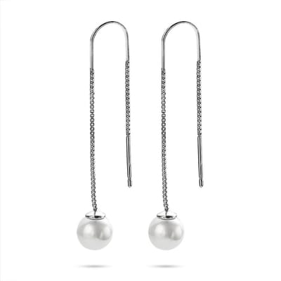 Twice As Nice Oorbellen in zilver, parel 8 mm, venetiaan ketting