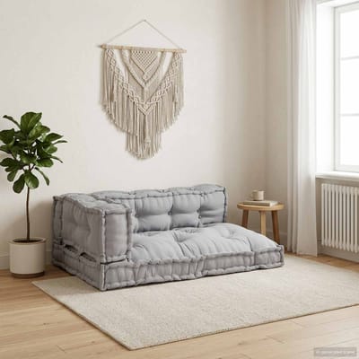 vidaXL - Pallet - Sofa - Kussen - 3 - st - Stof - Grijs - 120 - x - 80 - x - 38 - cm
