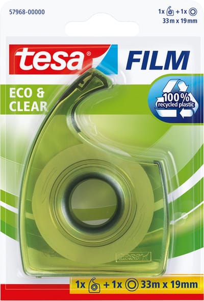 Plakband handdispenser tesafilm® Eco & Clear 33mx19mm transparant blister | 7 stuks