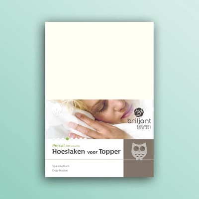 Briljant Home - Hoeslaken voor Topdekmatras - 140x200 - Percal Hoeslaken voor Topper - Off White