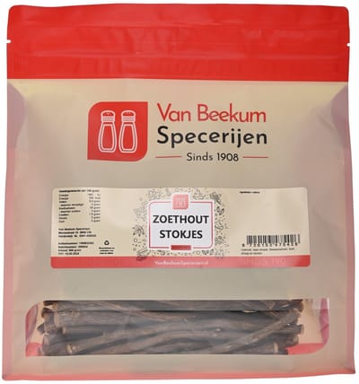 Van Beekum Specerijen - Zoethout Stokjes - 600 Gram (hersluitbare stazak)