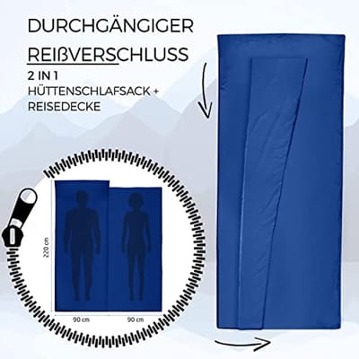 2-in-1 Slaapzak en Lichtgewicht Reislaken XL voor Comfortabele Overnachtingen