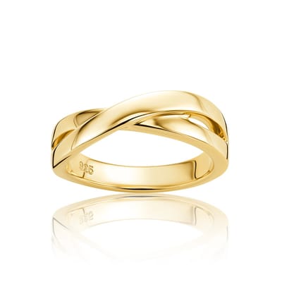 Miore Ring Dames in 925 Zilver - 18 Karaat Verguld - Handgemaakt - Maat 52
