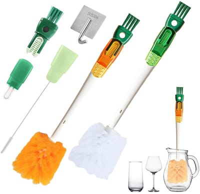 Dailygoods- Flessenborstel 5-in-1 - Flessenreiniger - Rietjesborstel - Veilig materiaal - Gemakkelijk op te bergen - Effectieve reiniging