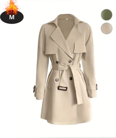 Livano Mantel Dames - Tussenmantel - Jas - Mantelpakje - Trenchcoat - Overjas - Overcoat - Winter - Khaki - M
