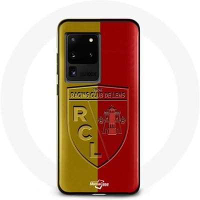 Samsung Galaxy S20 Ultra hoesje rcl lens Logo gele en rode achtergrond