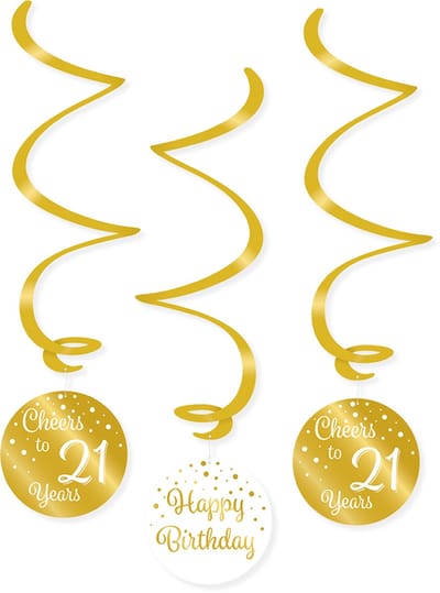 BTH - Slingers - 21 Jaar - Goud-Wit - Slingers Verjaardag - Verjaardag - Decoratie - Versiering - Slinger - Feest