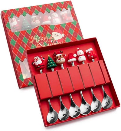 House of Husk Kerst Theelepels Set - Theelepeltjes - Koffielepels - Koffielepeltjes - RVS - 15cm - 6 Stuks - Zilver