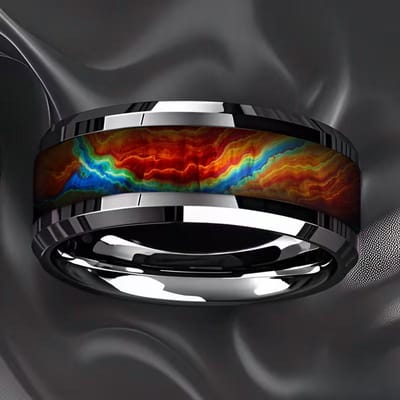 Mode Ringen voor Mannen van Roestvrij Staal Inleg met Kunstmatige Groene Agaat Steen Sieraden Geschikt voor Dagelijkse Draag, Cadeau voor Hem Niet-Verkleurend 13 gray