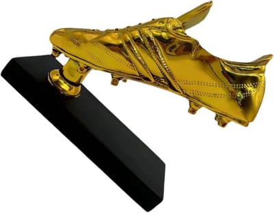 Voetbal Trofee Standbeeld - Gouden Laars Award - Voetbal Decoratie - Uniek Ontwerp - 23x12x22 cm - Goud
