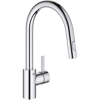GROHE Eurosmart Cosmopolitan Keukenkraan - Hoge uitloop - 360° draaibereik - Met uittrekbare handdouche en 2 straalsoorten - Chroom