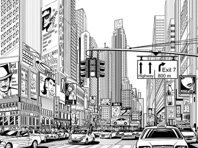 Fotobehang - Straat in New York city.