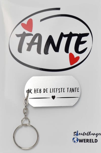 ik heb de liefste tante Sleutelhanger inclusief kaart - tante cadeau - cadeaupakket - verjaardag - Leuk kado voor je tante om te geven - 2.9 x 5.4CM