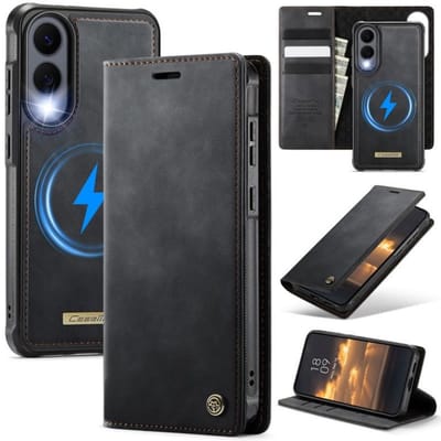 Luxe 2-in-1 Magnetische Afneembare Portemonneehoes + Backcover voor Galaxy S25 Edge _ Zwart