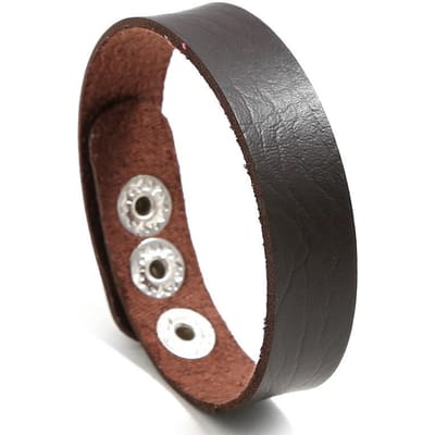 Zorcvens Vintage Echte Leren Polsbandjes Punk Brede Manchet Bedelarmbanden Voor Mannen black
