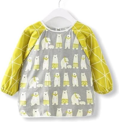 Kinderschort Bear met Lange Mouwen - Knutsel Slabbetje - Knutselen - Kliederschort - 3 tot 5 Jaar - Children’s Apron With Long Sleeves