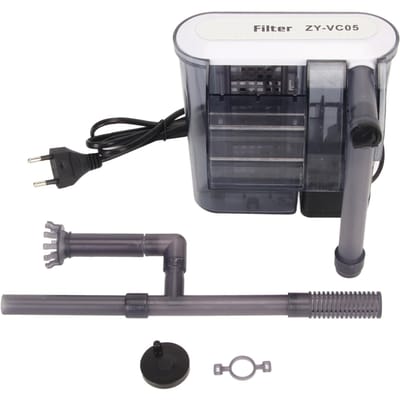 Aquarium Hang-on Filter Waterval Circulatie Zuurstofvoorziening Stille Energiebesparende Motor Olieverwijdering black