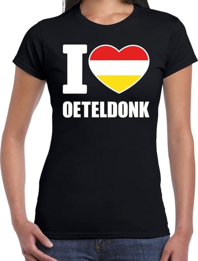 Carnaval t-shirt I love Oeteldonk voor dames- zwart - s-Hertogenbosch - Carnavalshirt / verkleedkleding S
