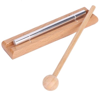 Klankstaaf - Chakra balanceren / activeren - Klankbuis - Incl. stoothoutje - Sound healing bar - Klanktherapie / meditatie / yoga / ontspanning - Metaal - Zilver - 15 cm - Jonyx