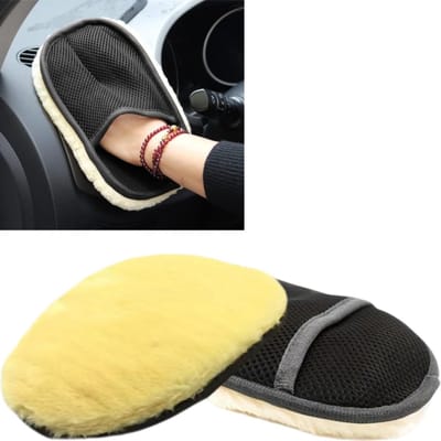 2 stuks Microvezel autowashandschoenen - absorberend en gemakkelijk te polijsten - handschoenen voor het waxen van auto's - autoreinigingshandschoenen - 25*15 cm - voor auto-onderhoud, wassen, waxen en polijsten - zwart
